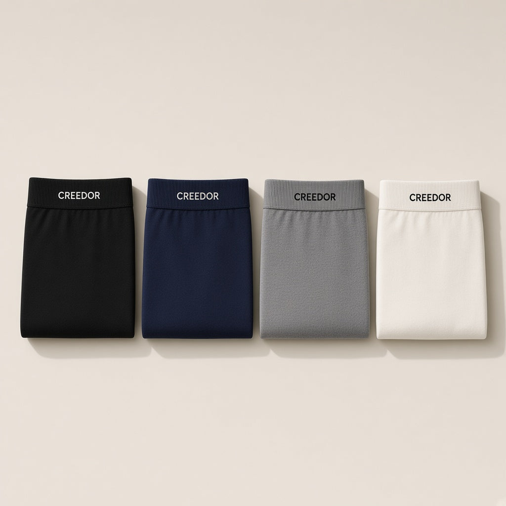 CREEDOR men's boxer briefs in black, navy, grey and off-white (concept render)